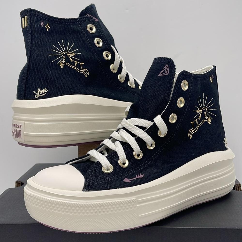 Converse WMNS Black High-Top Sneakers Platform A07136C
CTAS MOVE HI
BLACK/DREAMY - Picture 9 of 16